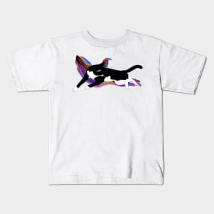 Cute Tuxedo Cat who loves to Lie around Living the Dream Copyright By TeAnne Kids T-Shirt